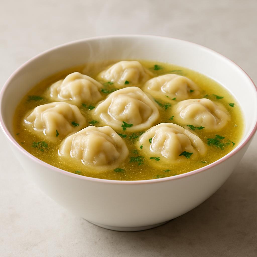 Пельмени с бульоном